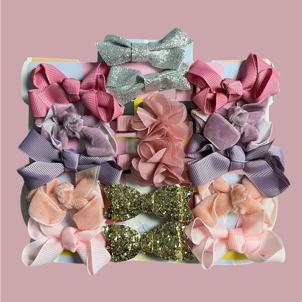 Girls Assorted Hair Bows/Clips Set